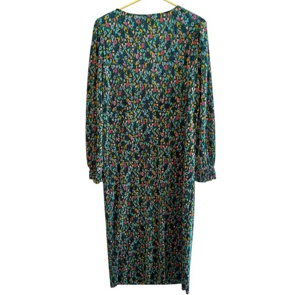ASOS Design Midi Plisse Dress Green Floral Boho 12 - Picture 11 of 11